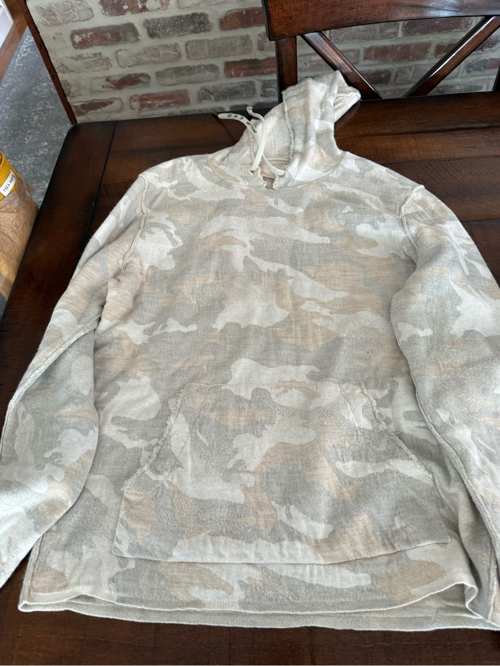 Zadig & Voltaire Cream and Tan Camo Hoodie